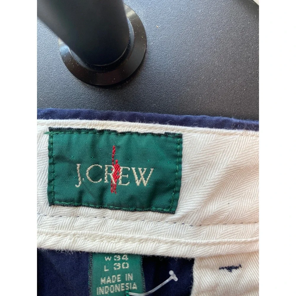 J Crew Mens Navy Blue Cotton Chino Pants 34x30 Style Oarsman
